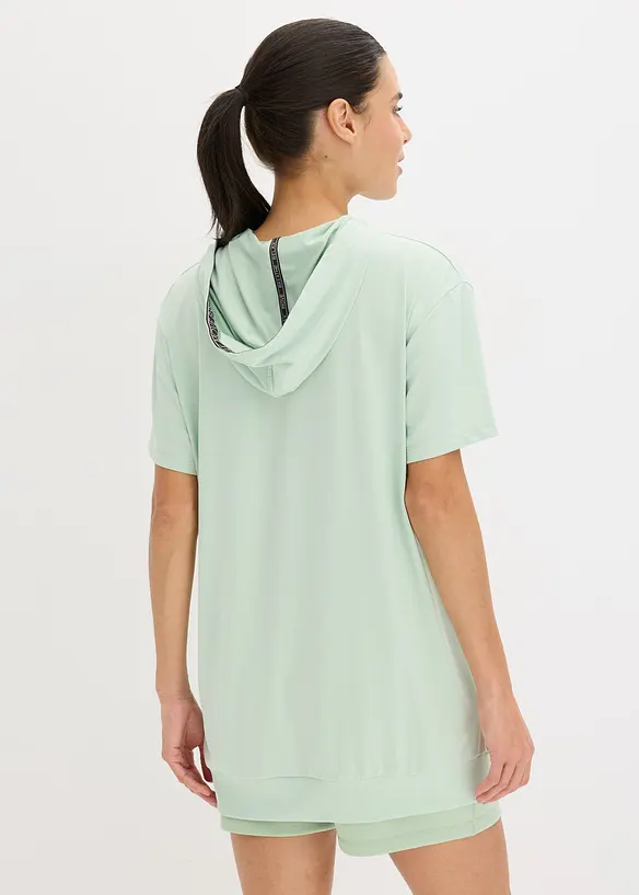 Oversized sportshirt met capuchon, sneldrogend, bonprix