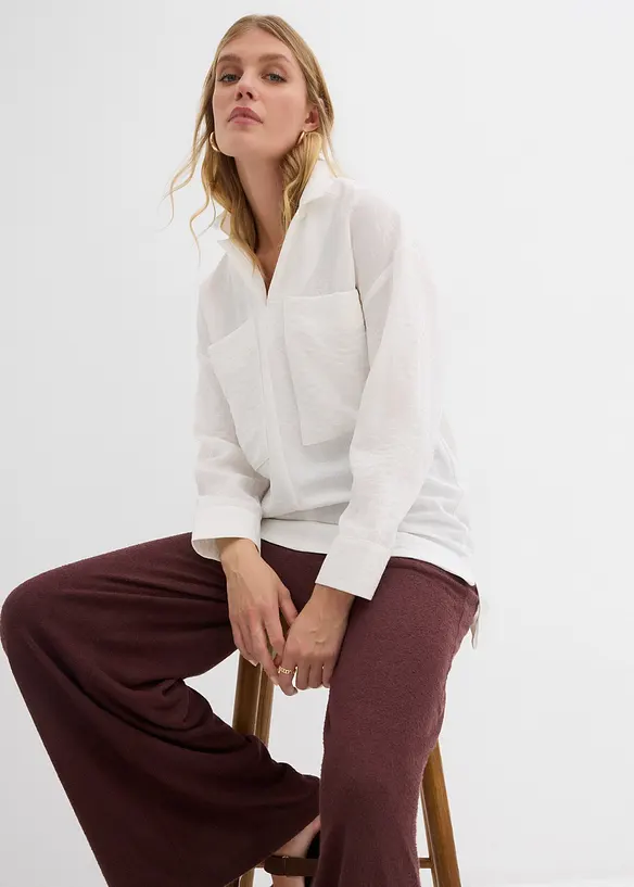 Overhemdblouse in een soepele viscosemix, bonprix