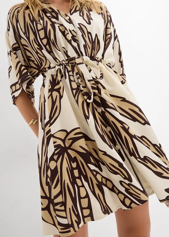 Mini jurk van soepele viscose met kimonomouwen, bonprix