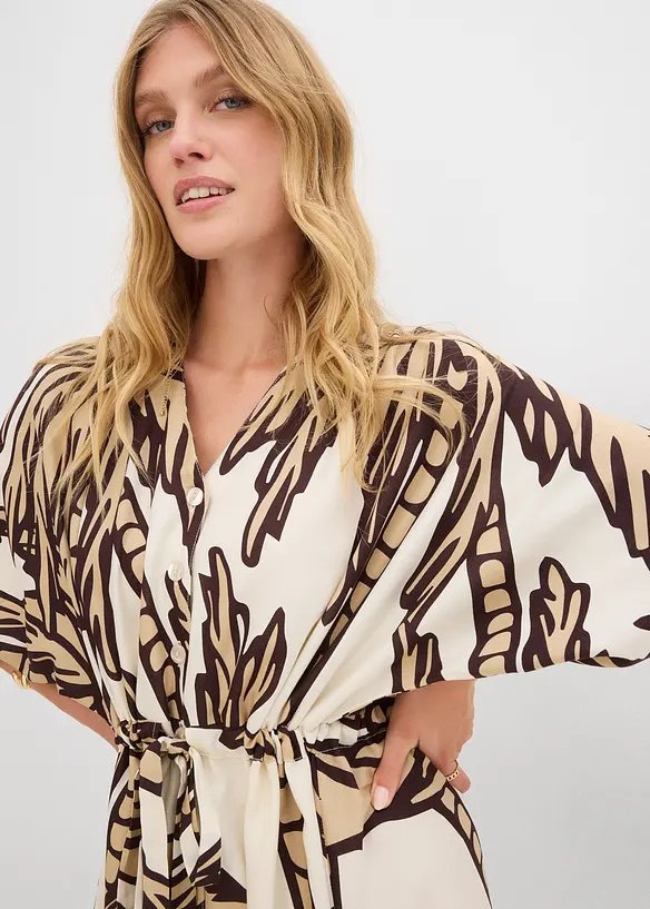 Mini jurk van soepele viscose met kimonomouwen, bonprix