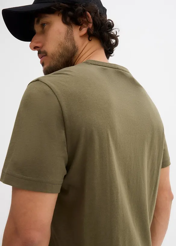 T-shirt met V-hals (set van 3), bonprix