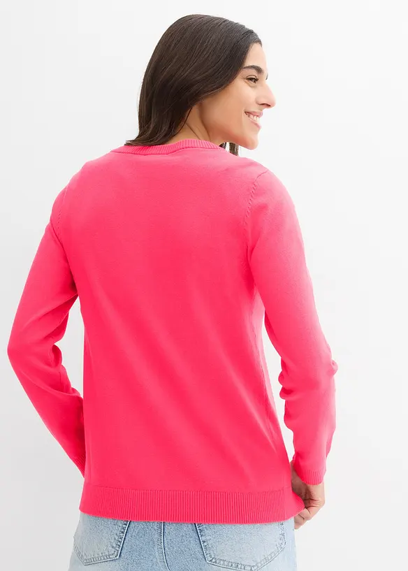 Gebreid vest met ronde hals, bonprix