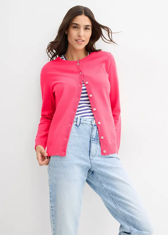 Gebreid vest met ronde hals, bonprix