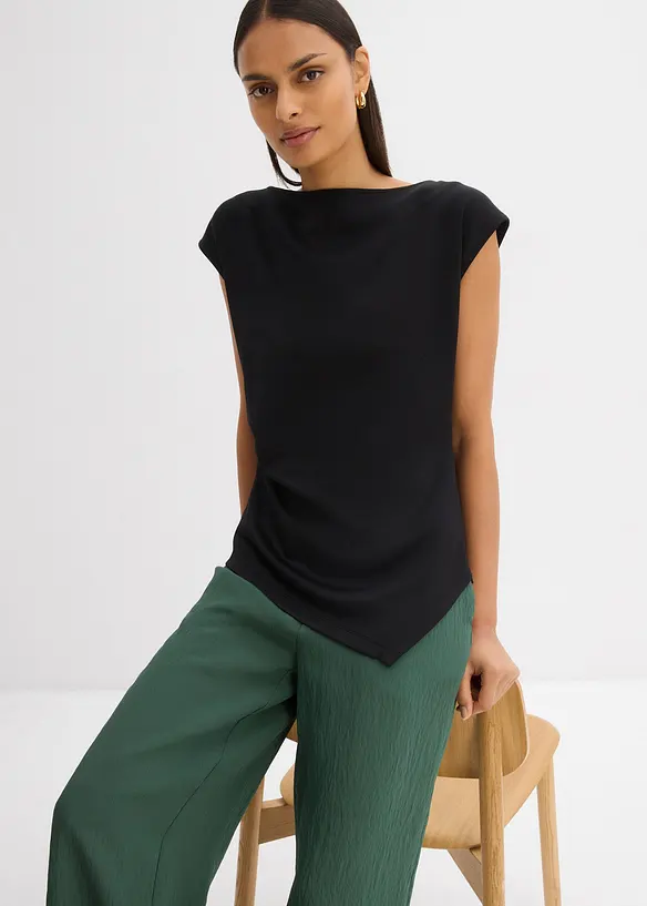 Asymmetrische top van comfortabele scuba, bonprix