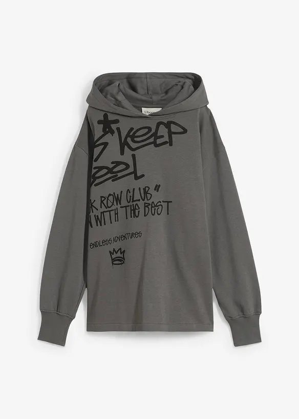 Oversized hoodie van katoen met graffiti print, bonprix