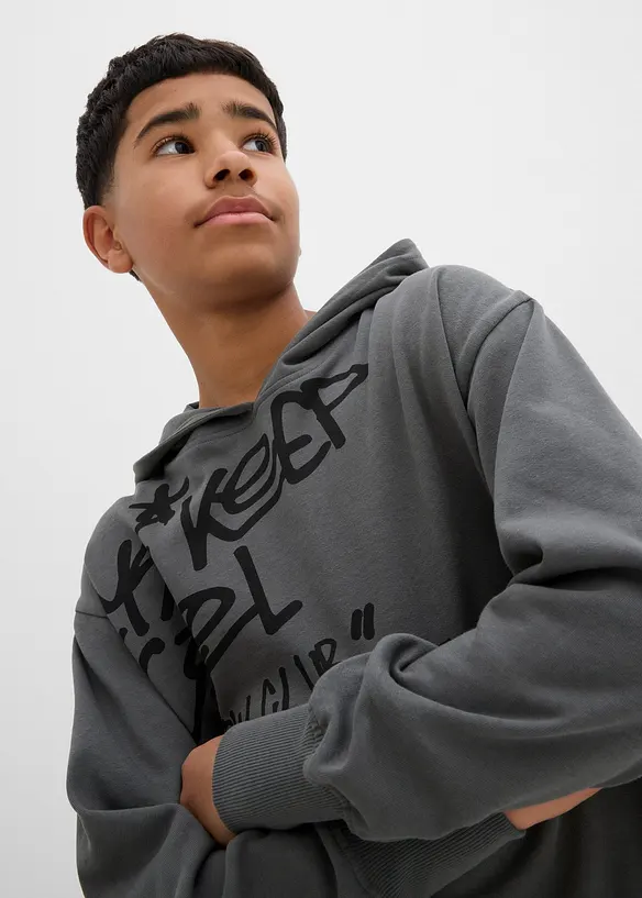 Oversized hoodie van katoen met graffiti print, bonprix
