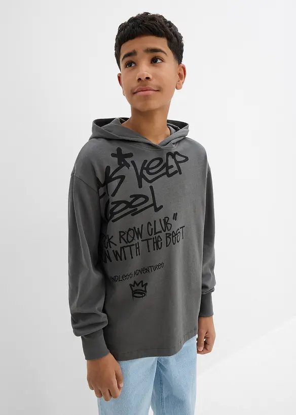 Oversized hoodie van katoen met graffiti print, bonprix