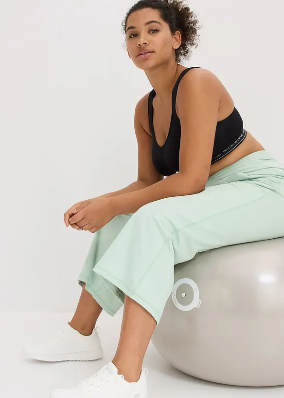 Comfort capri sportbroek met wijde pijpen, bonprix