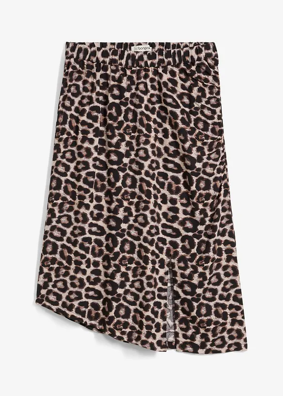 Rok met luipaardprint en split, bonprix