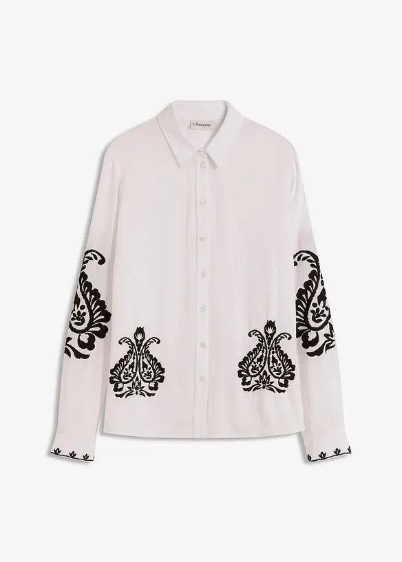 Blouse met borduursel in een zachte viscosemix, bonprix