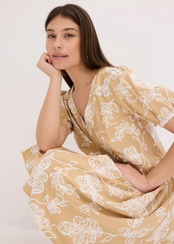 Tuniekjurk met borduursel van soepele viscose, bonprix