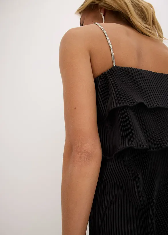 Jersey jurk met plissé, bonprix
