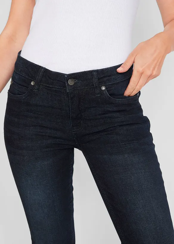 Bootcut stretch jeans, mid waist, bonprix