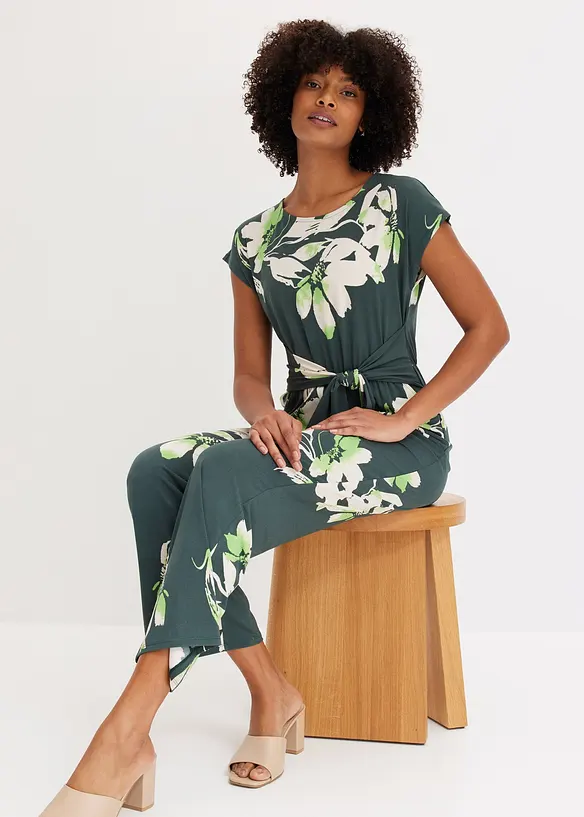 Jumpsuit met strikceintuur, bonprix