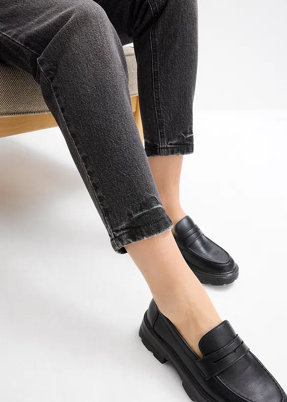 High waist mom jeans, cropped, bonprix