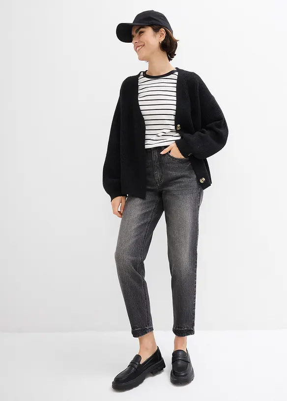 High waist mom jeans, cropped, bonprix