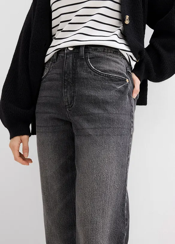 High waist mom jeans, cropped, bonprix