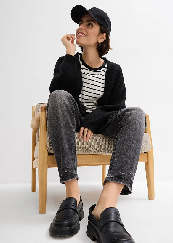 High waist mom jeans, cropped, bonprix