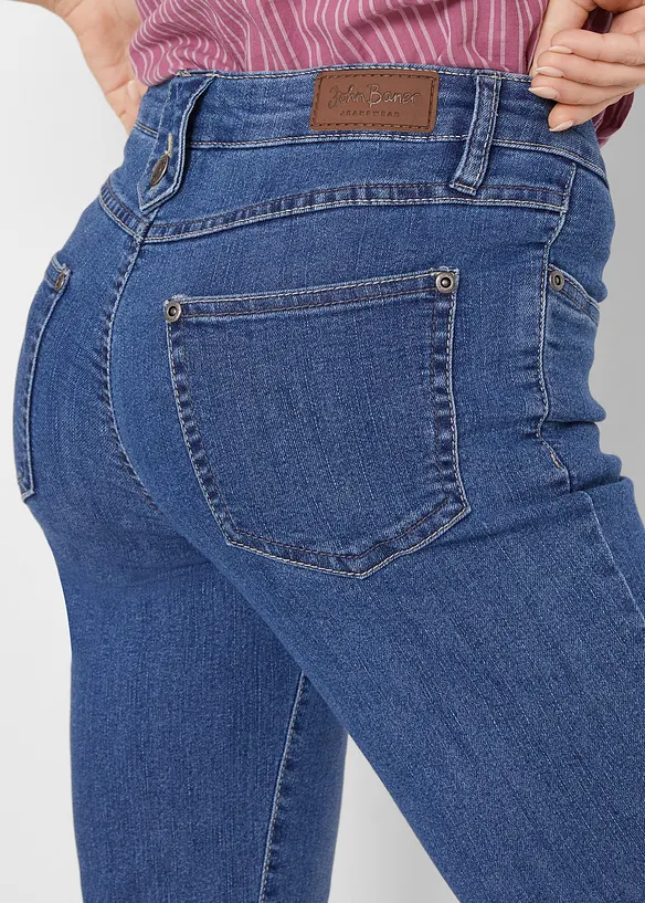 Slim fit mid waist jeans, cropped, bonprix