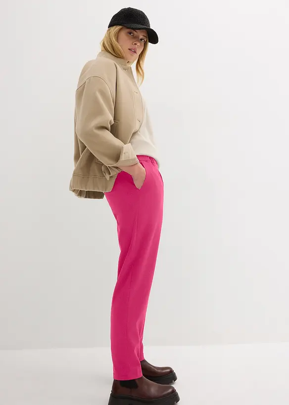 Tapered fit broek met comfortband, cropped, bonprix