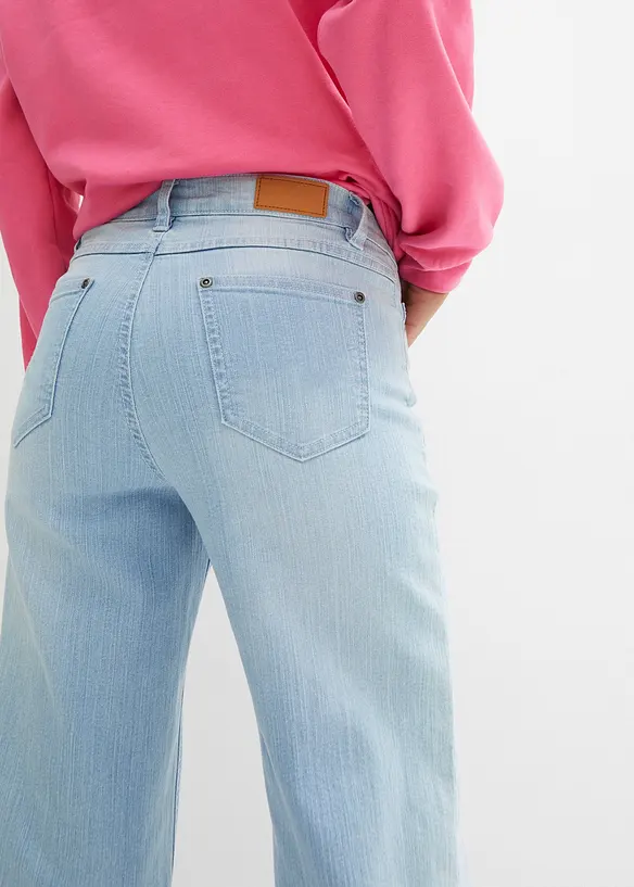 Wide leg stretch jeans high waist, bonprix