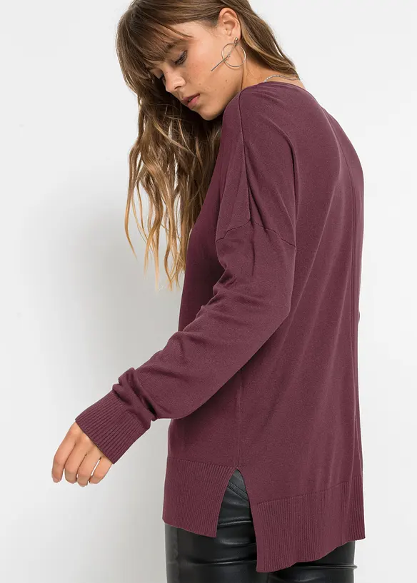 Gebreide oversized trui in een viscosemix, bonprix