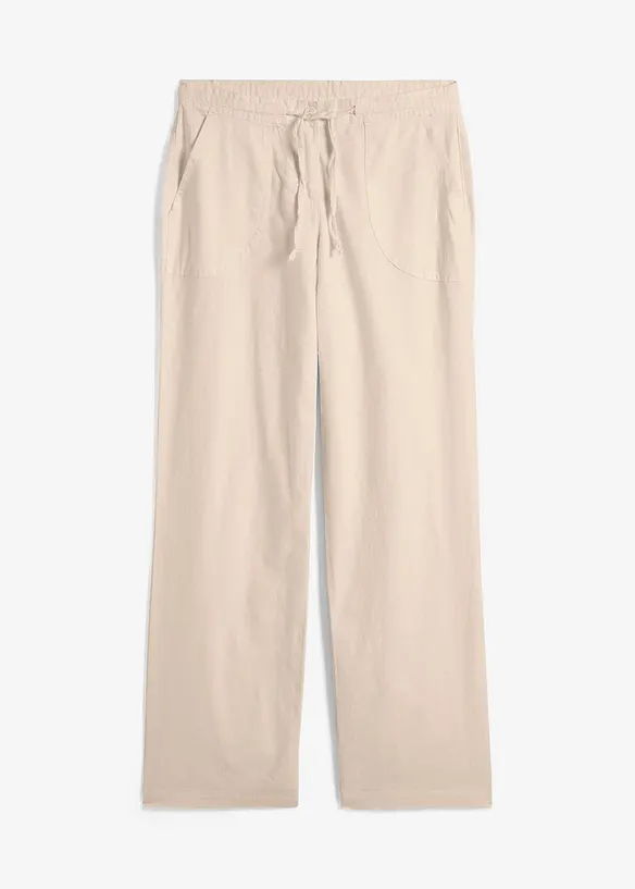 Wijde broek met linnen, bonprix
