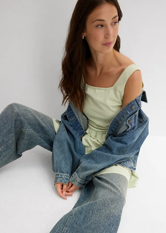 Lange top van een elastische katoenmix, bonprix