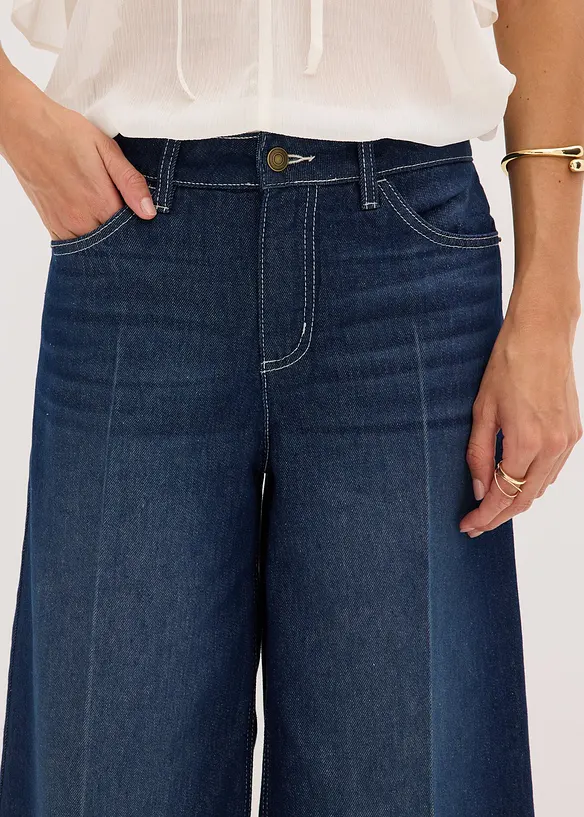Jeans bermuda mid waist, low stretch, bonprix