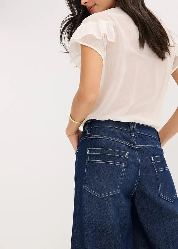 Jeans bermuda mid waist, low stretch, bonprix