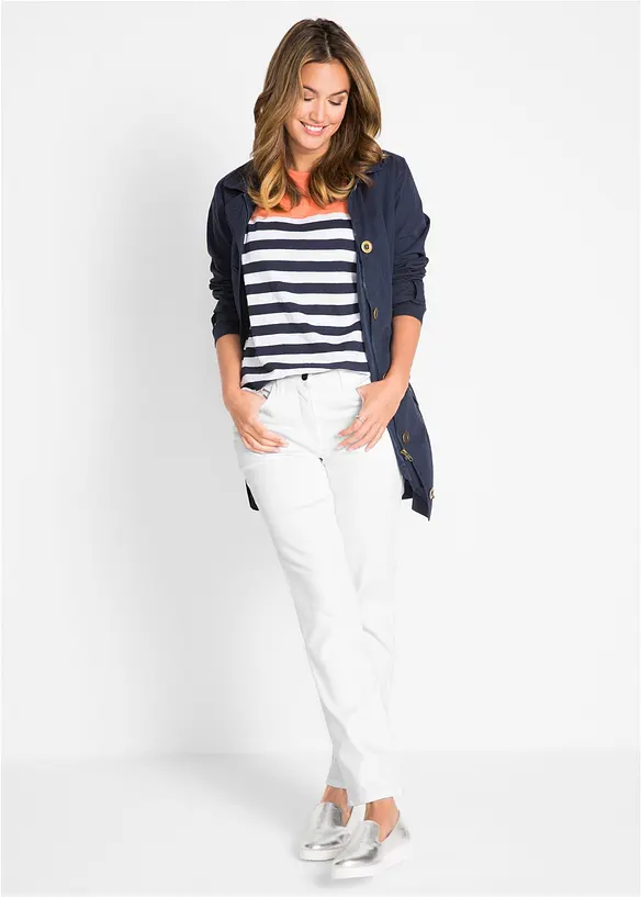 Stretch broek met rechte pijpen, mid waist, bonprix