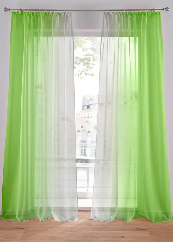 Gordijn van lichte voile, ook verkrijgbaar in extra lang (2 stuks), bonprix