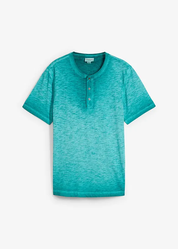 Henley shirt van biologisch katoen in washed out look, bonprix