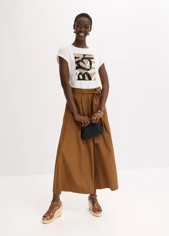Shirt met viscose en glanzende steentjes, bonprix