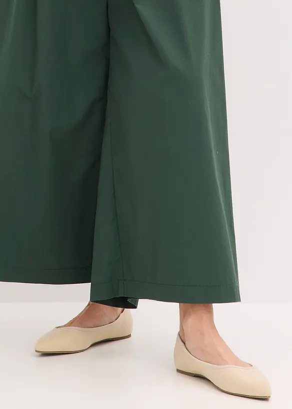 Katoenen popeline broek met riem (2-dlg set), bonprix