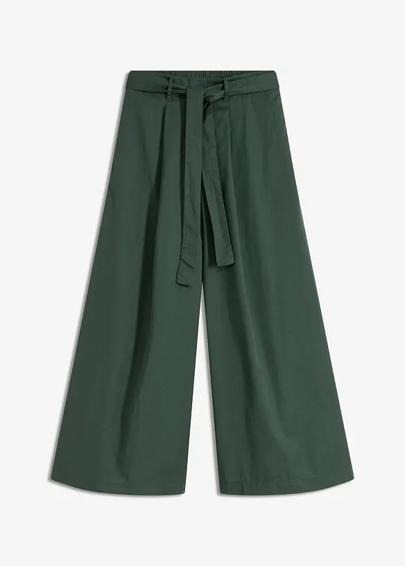 Katoenen popeline broek met riem (2-dlg set), bonprix