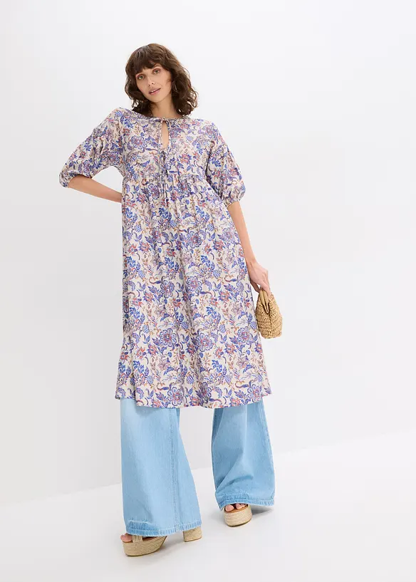Jersey jurk met strikkoordjes, bonprix