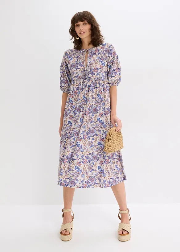 Jersey jurk met strikkoordjes, bonprix