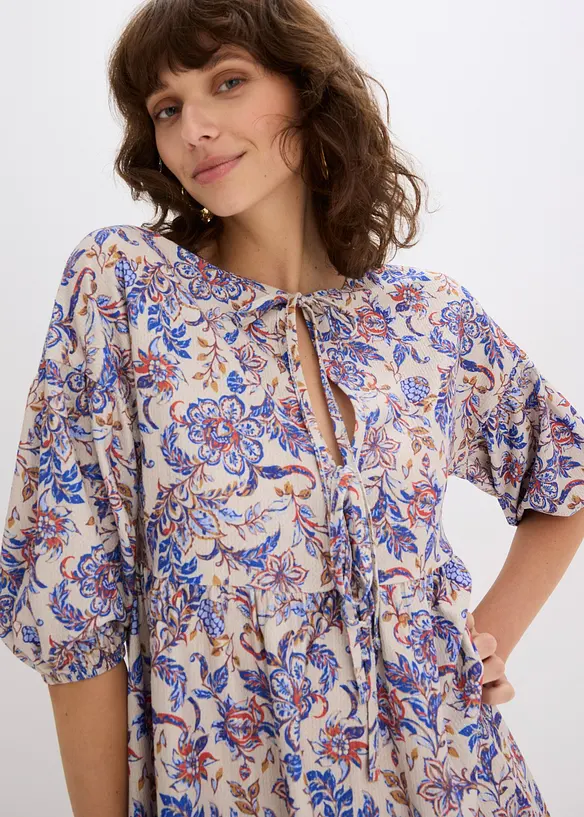 Jersey jurk met strikkoordjes, bonprix