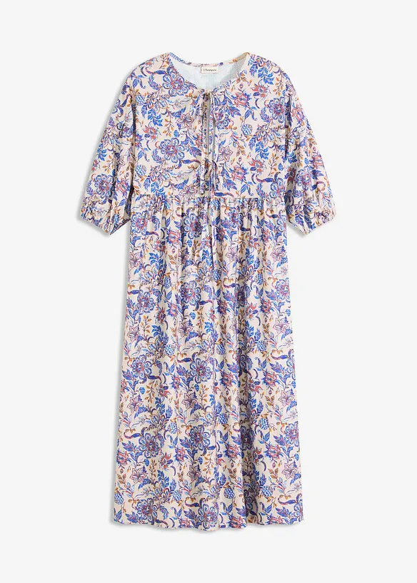 Jersey jurk met strikkoordjes, bonprix