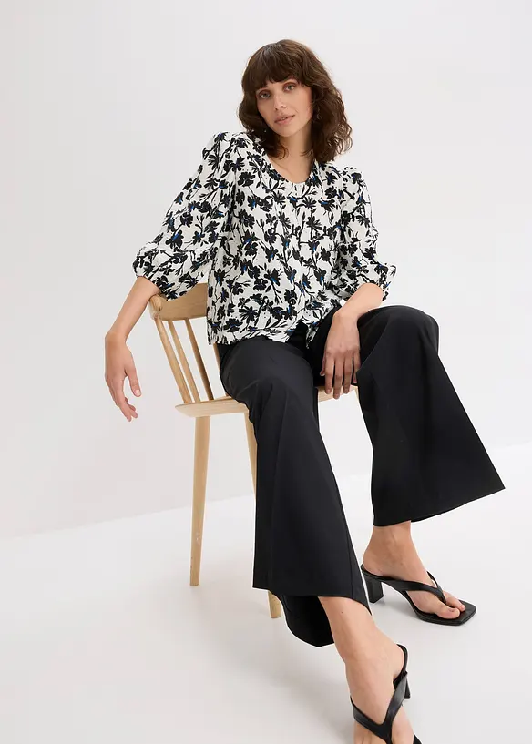 Blouse met korte mouwen van gestructureerd materiaal, bonprix