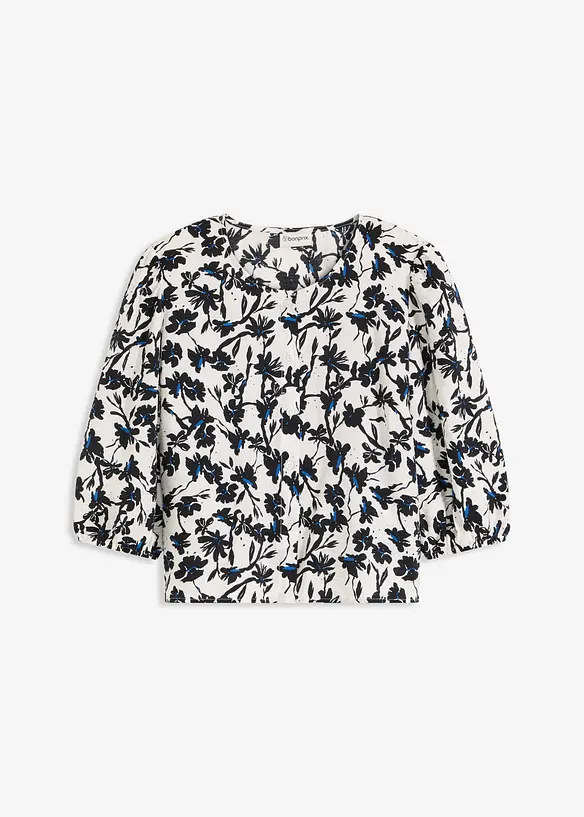 Blouse met korte mouwen van gestructureerd materiaal, bonprix