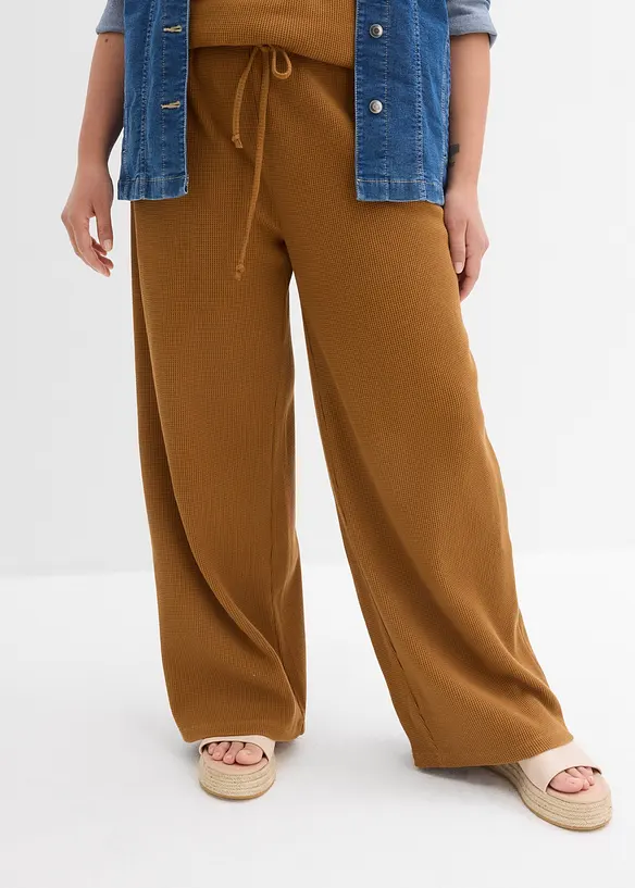 Gestructureerde broek van puur katoen, bonprix