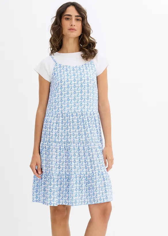 Jurk met spaghettibandjes van soepele viscose, bonprix