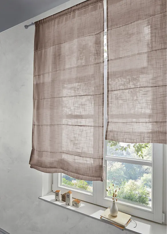 Vouwgordijn linnen look, bonprix