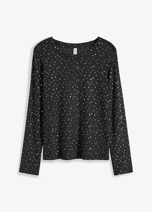 Longsleeve van glazend mesh, bonprix