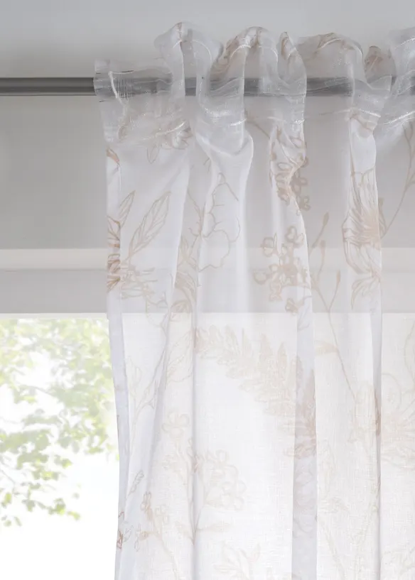 Transparant gordijn met gerecycled polyester (1 stuk), bonprix