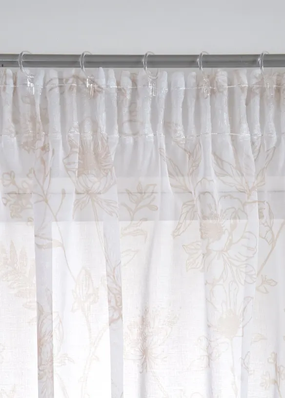 Transparant gordijn met gerecycled polyester (1 stuk), bonprix