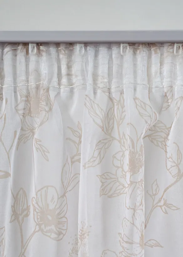 Transparant gordijn met gerecycled polyester (1 stuk), bonprix