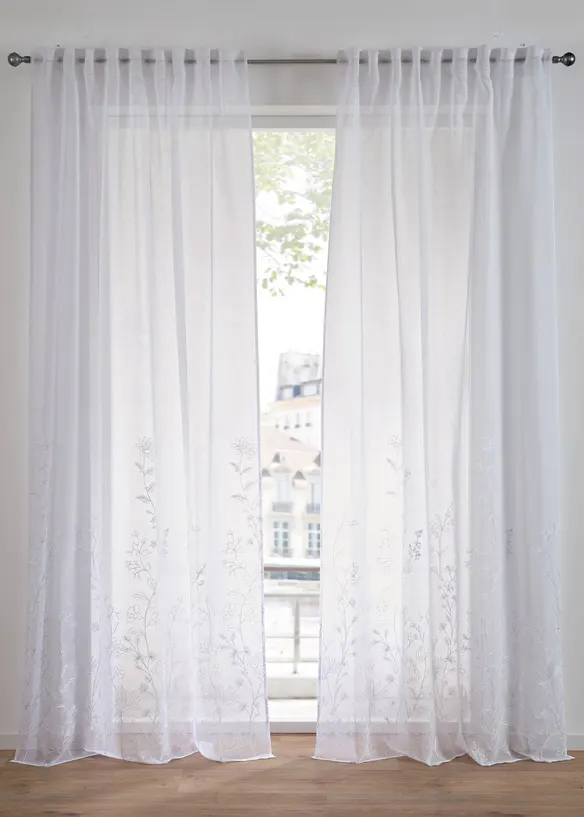 Transparant gordijn met gerecycled polyester (1 stuk), bonprix